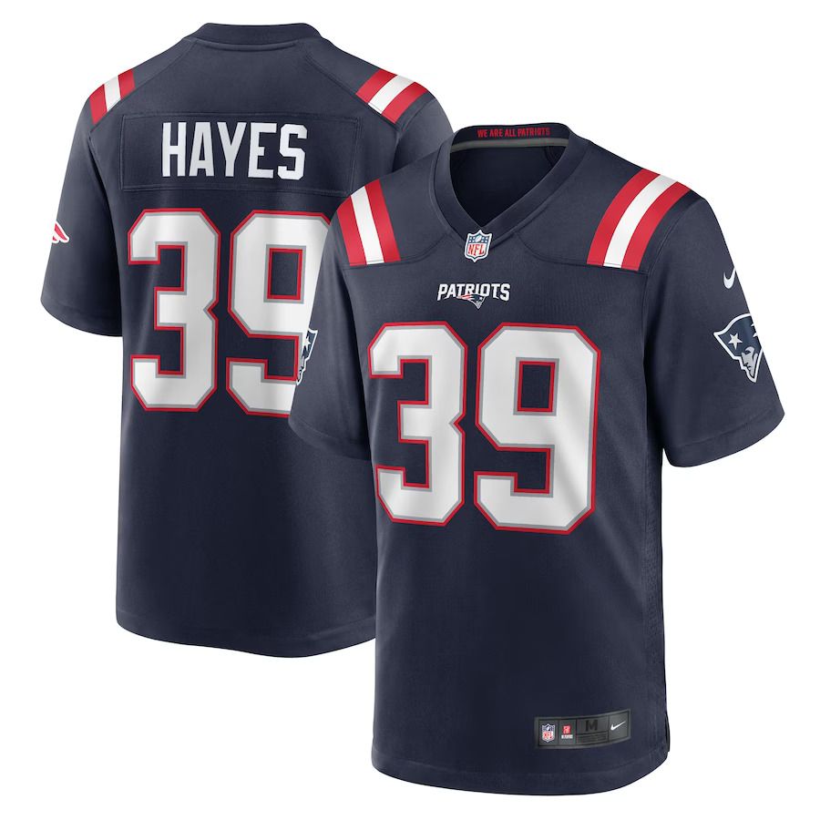 Men New England Patriots #39 Tae Hayes Nike Navy Home Game Player NFL Jersey